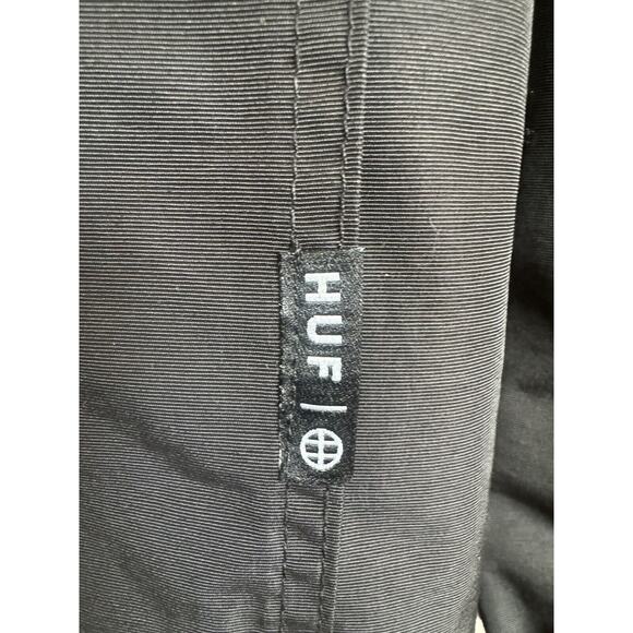 HUF Worldwide Anorak Jacket Mens M Black Flags Half Zip Skateboarder Streetwear - Picture 5 of 13